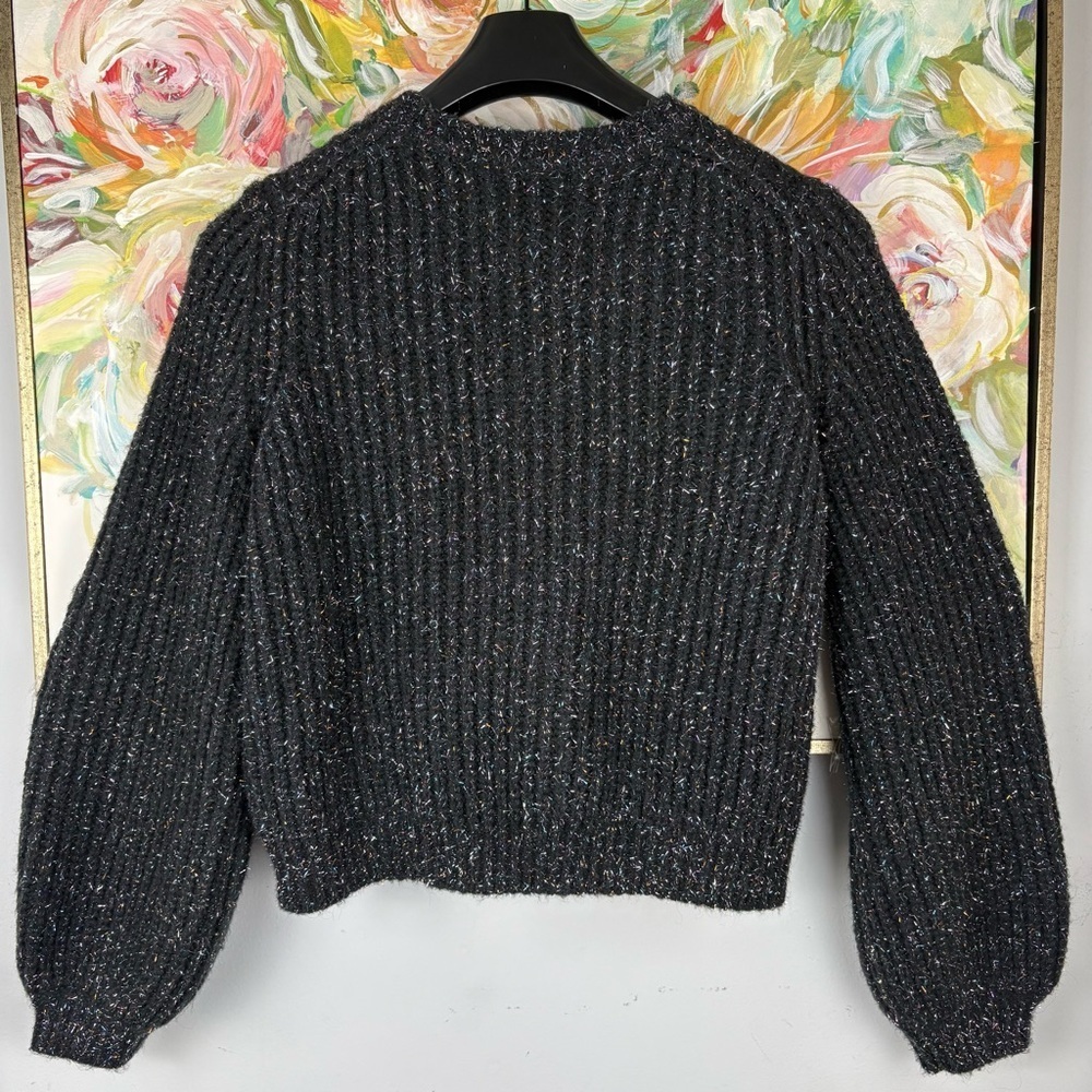 Boden Black Speckled Knit Button Front Cardigan US 10 UK 14 - Picture 8 of 9